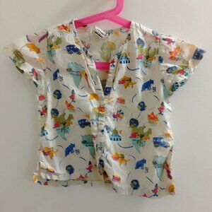 "Cornelloki" Short Sleeved Kids/Buttoned Top